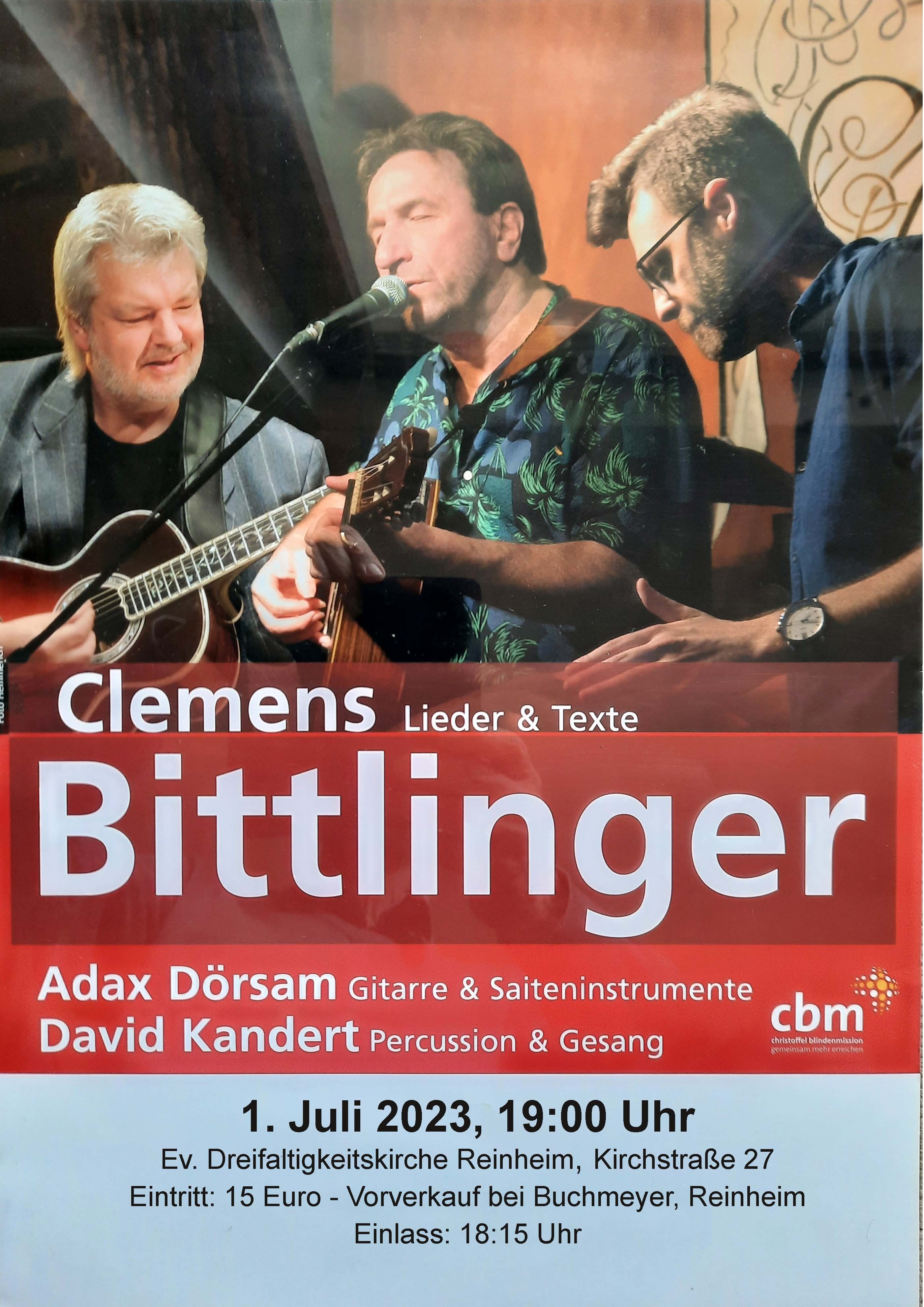 Plakat Bittlinger 2023 mit